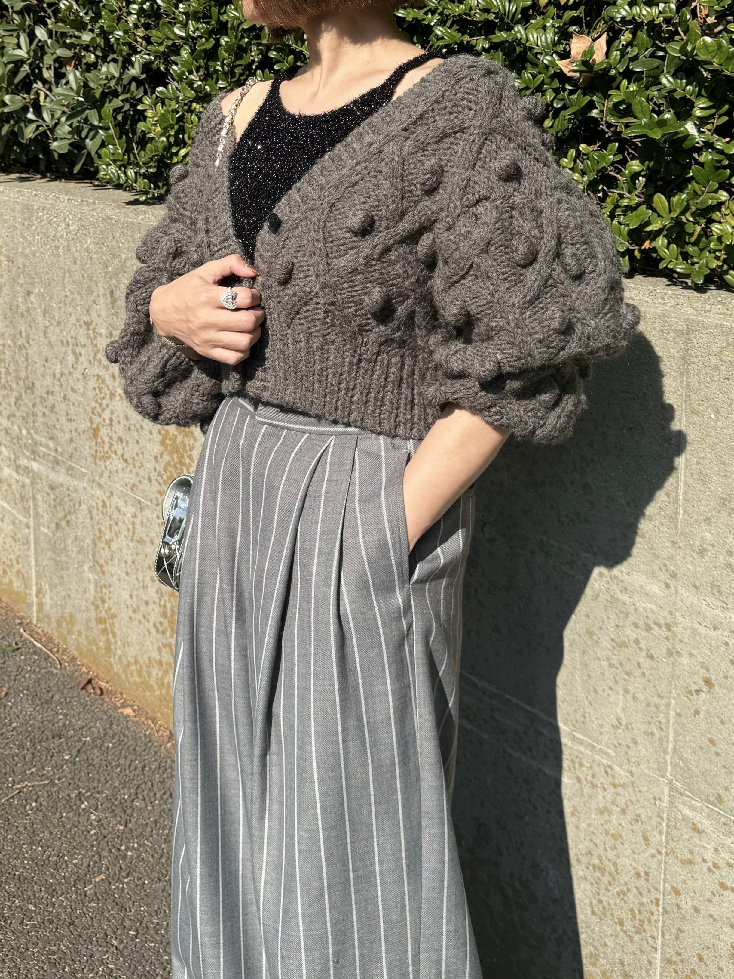 手編みポンポンカーディガン Florent
