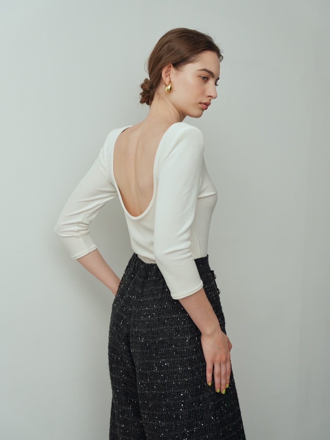 バックオープンベロアトップス Riane