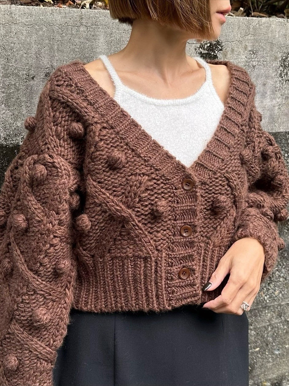 手編みポンポンカーディガン Florent｜Cygne(シーニュ) 公式サイト