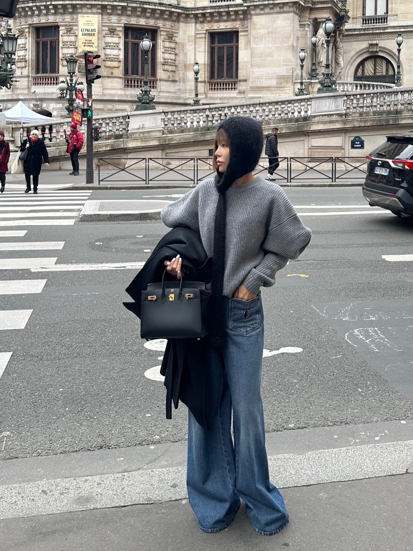 モデル身長：157.5㎝ / サイズ：FREE