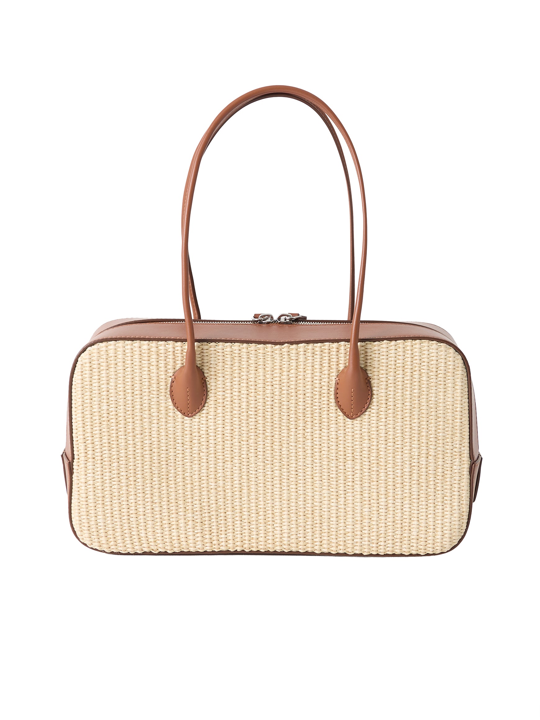 ラフィアコンビレザーバッグ Lou ‐ rectangle