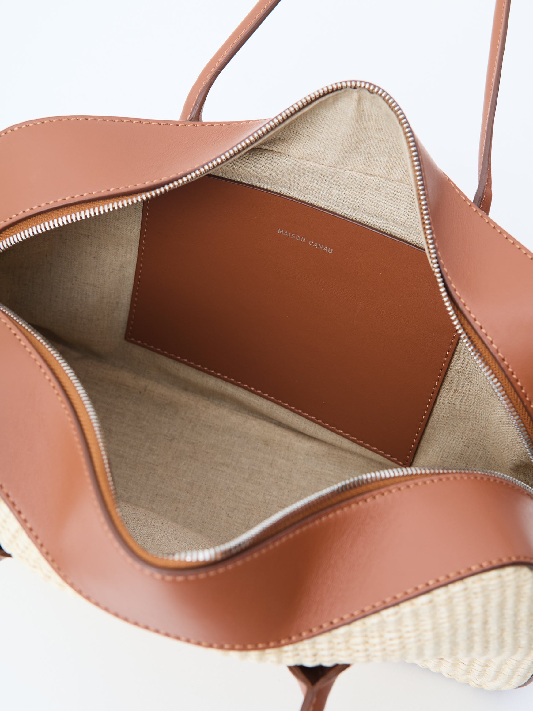 ラフィアコンビレザーバッグ Lou ‐ rectangle