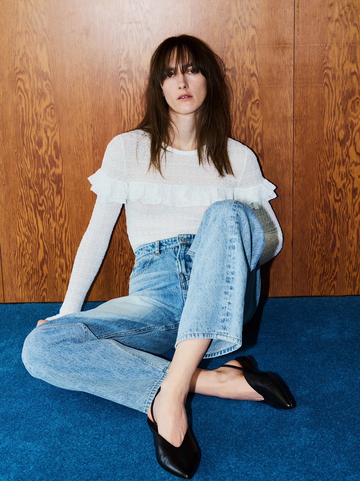 透かし柄ニットプルオーバー Nina