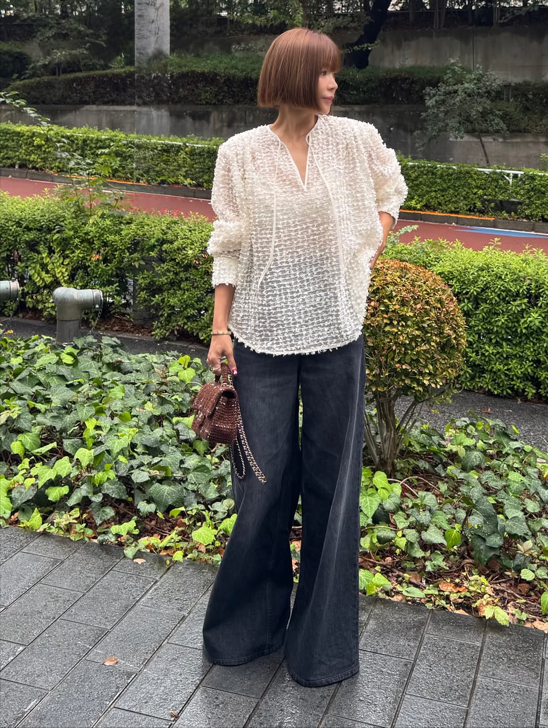 モデル身長：157.5㎝ / サイズ：FREE