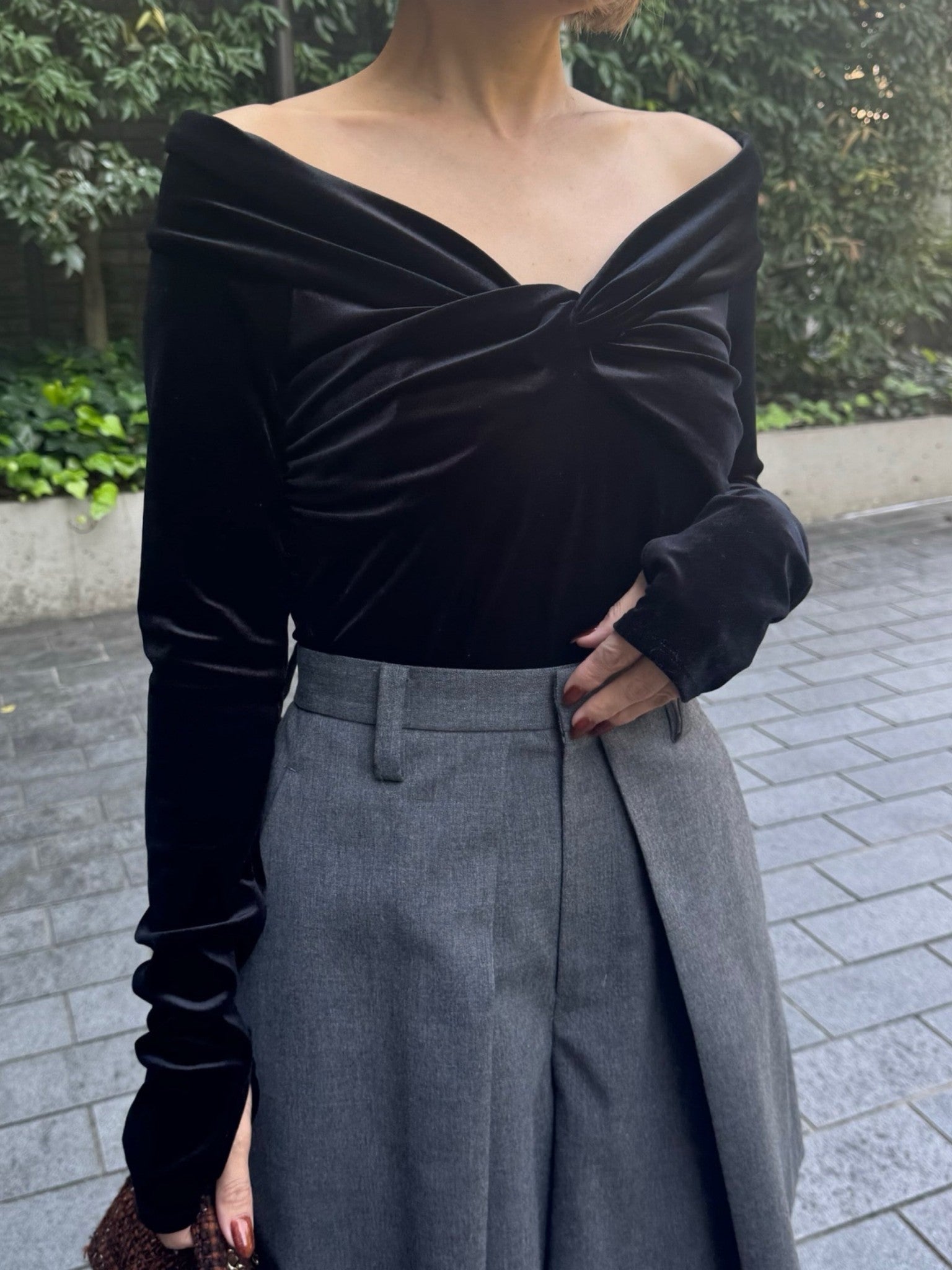 Twisted Off-the-Shoulder Top by Emmane