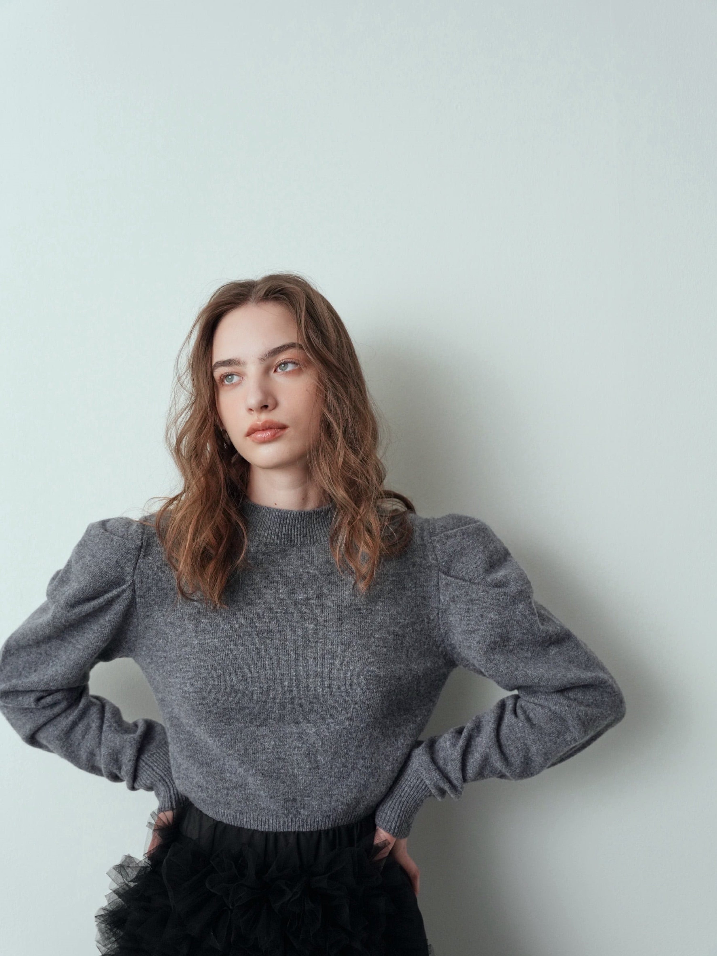 Cygne】ポワンニットプルオーバー Nicole グレー Cygne ポワンニット  