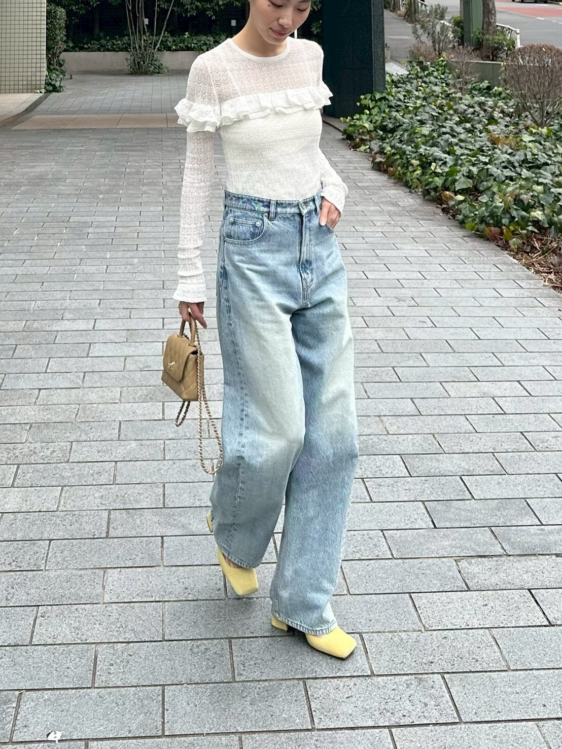 透かし柄ニットプルオーバー Nina