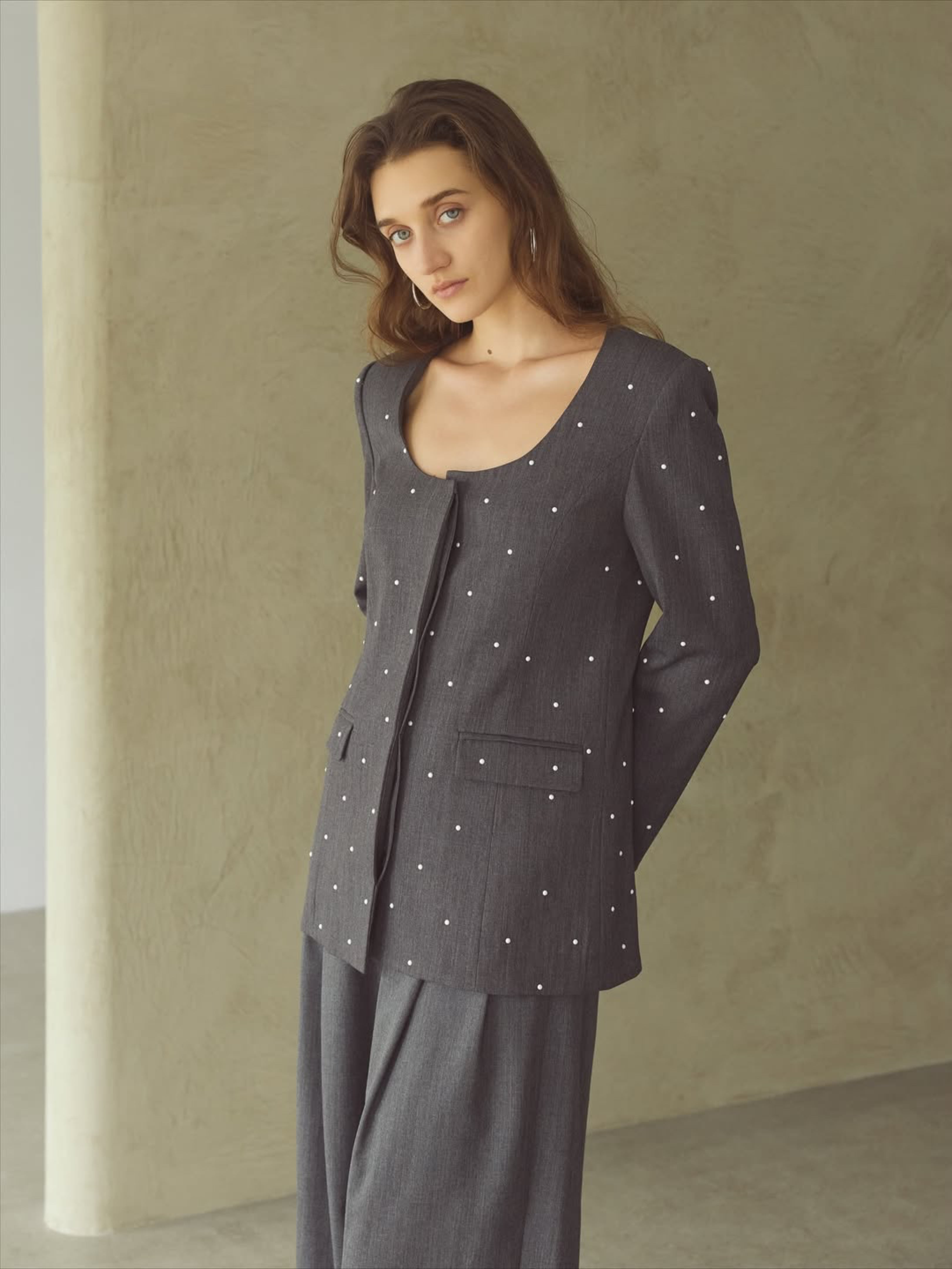 パールUネックジャケット Raoul