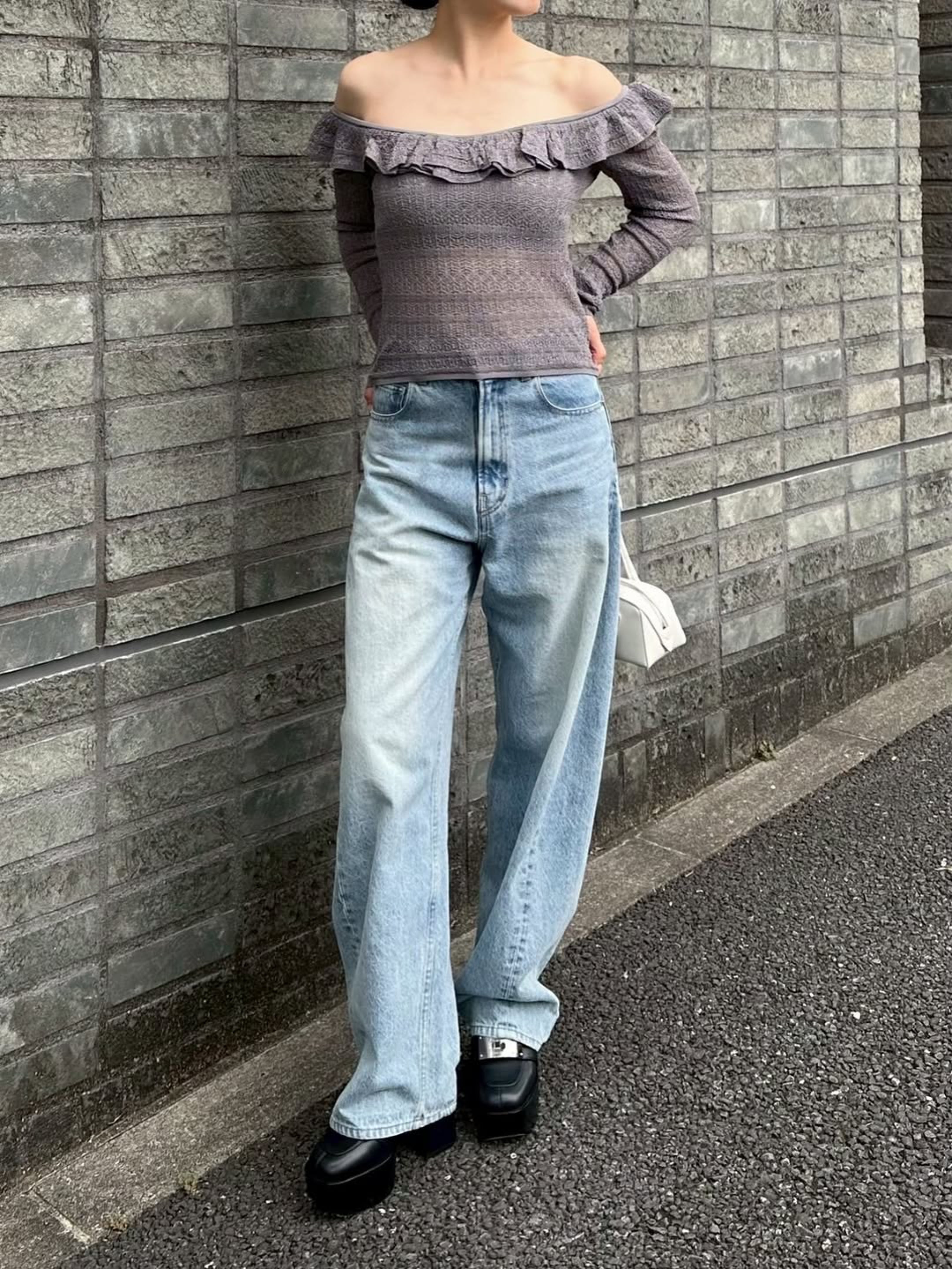 透かし編みフリルニット Tommy