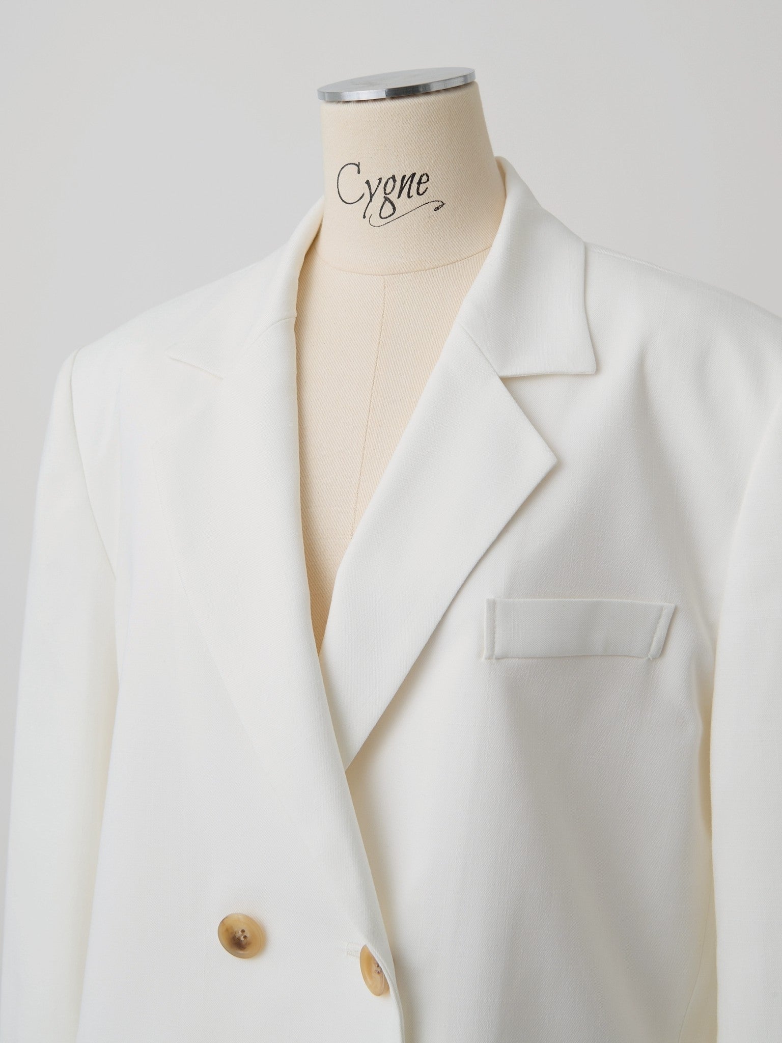 cygne ボンディングフリンジショートジャケット Joseph ホワイト cygne