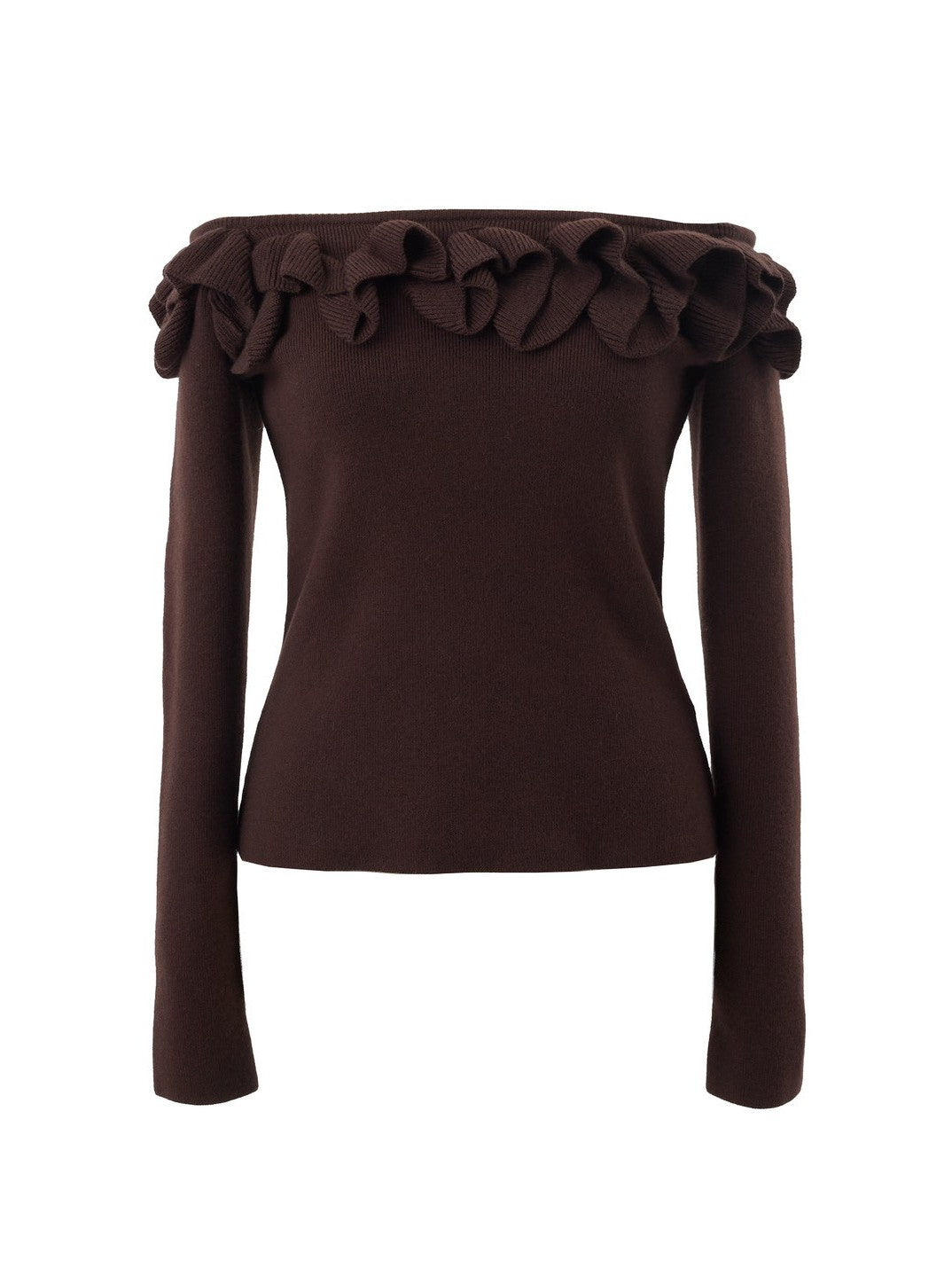 Off-the-shoulder ruffle knit Enora