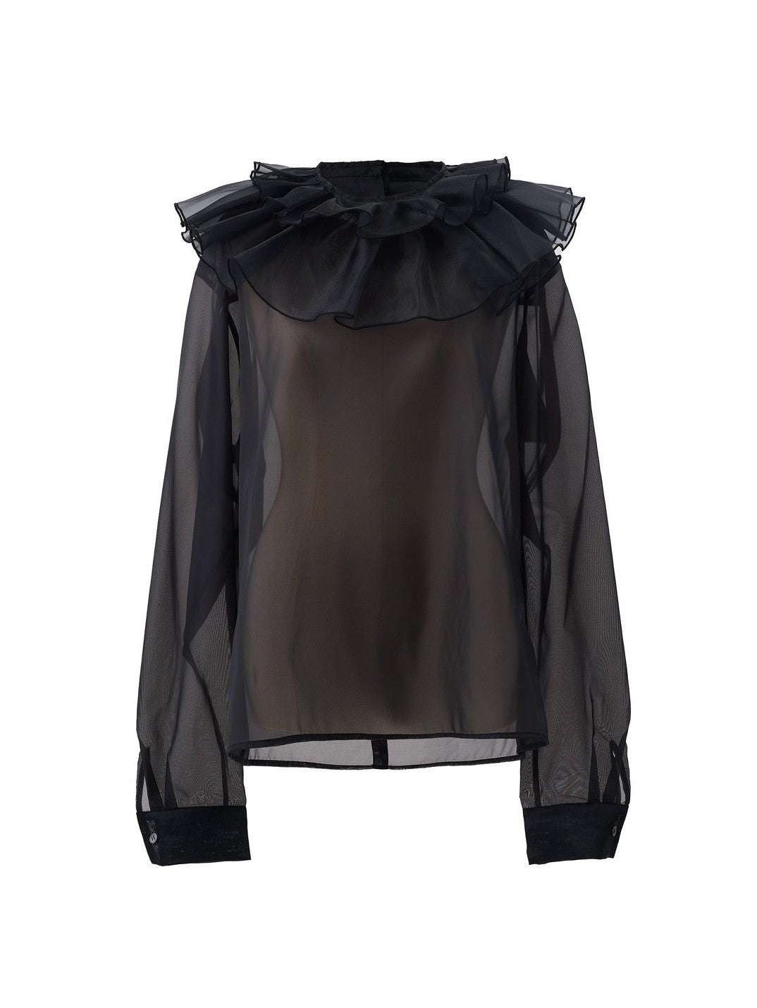 cygne　シーニュ　シフォンフリルブラウス　黒　ブラック 新品 Cygneシーニュ フリルブラウス cygne シーニュ シフォンフリル