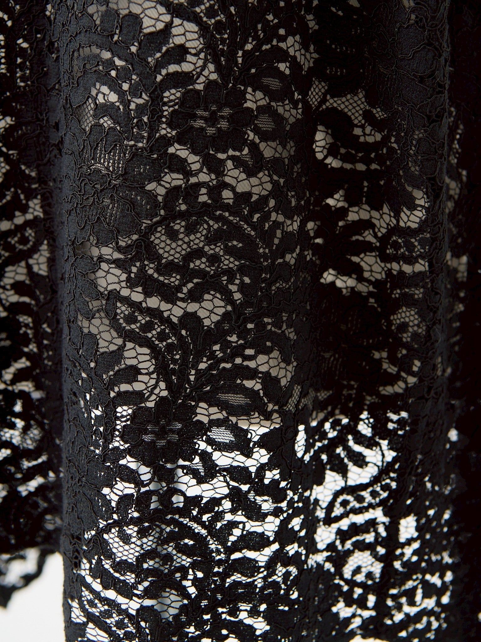 Yue ブラック レース ジップアップ　現販売品 TA/PE CREPE DE CHINE ZIP DETAIL JACKET(XS Black): Vintage｜Special