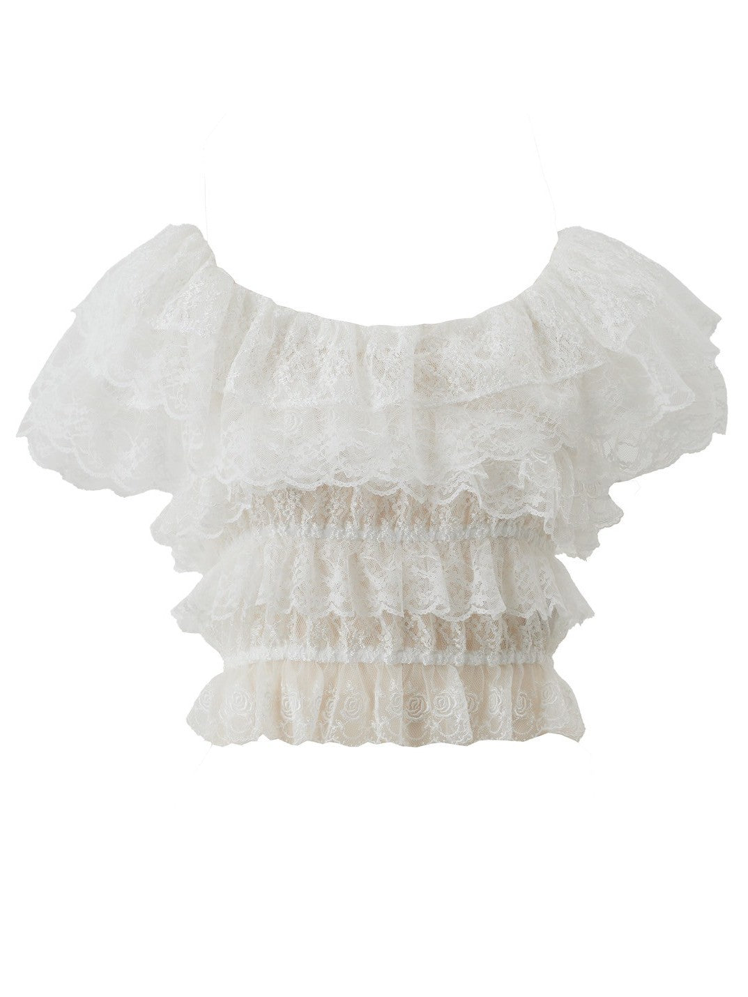 Off-the-shoulder lace blouse Maruru
