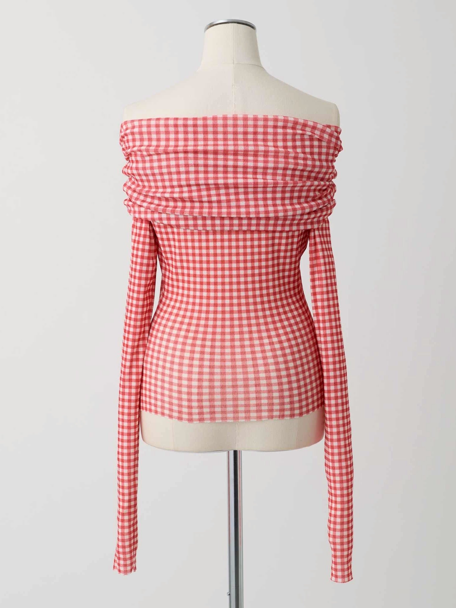 ギンガムオフショルトップス Namie