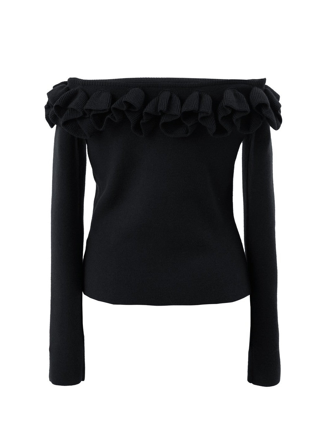 Off-the-shoulder ruffle knit Enora