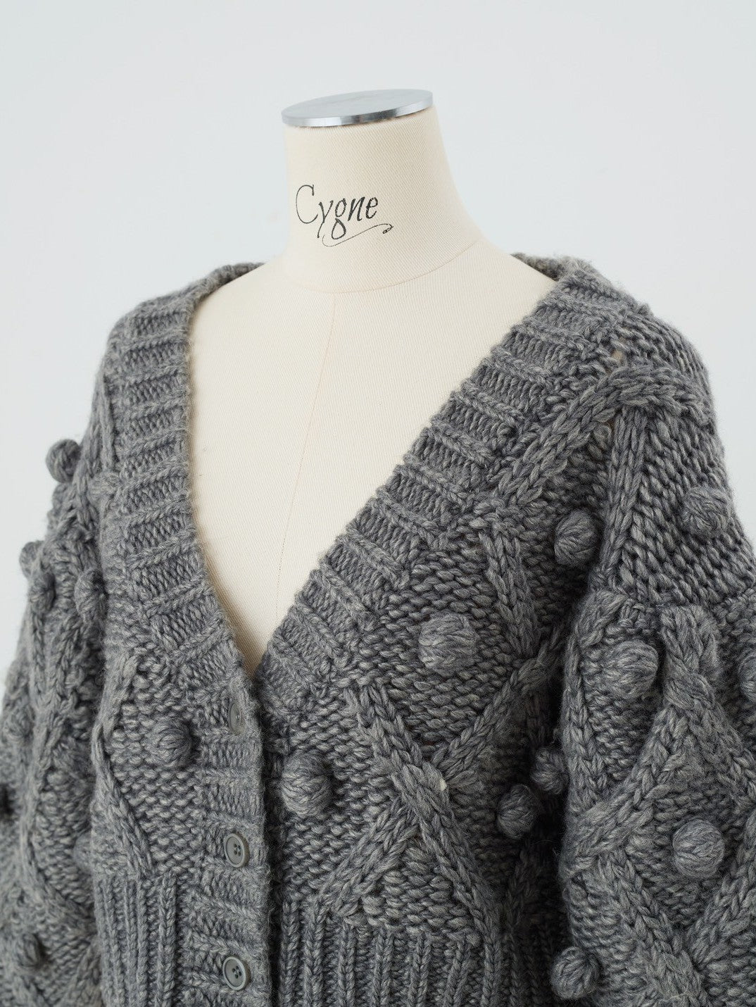 手編みポンポンカーディガン Florent