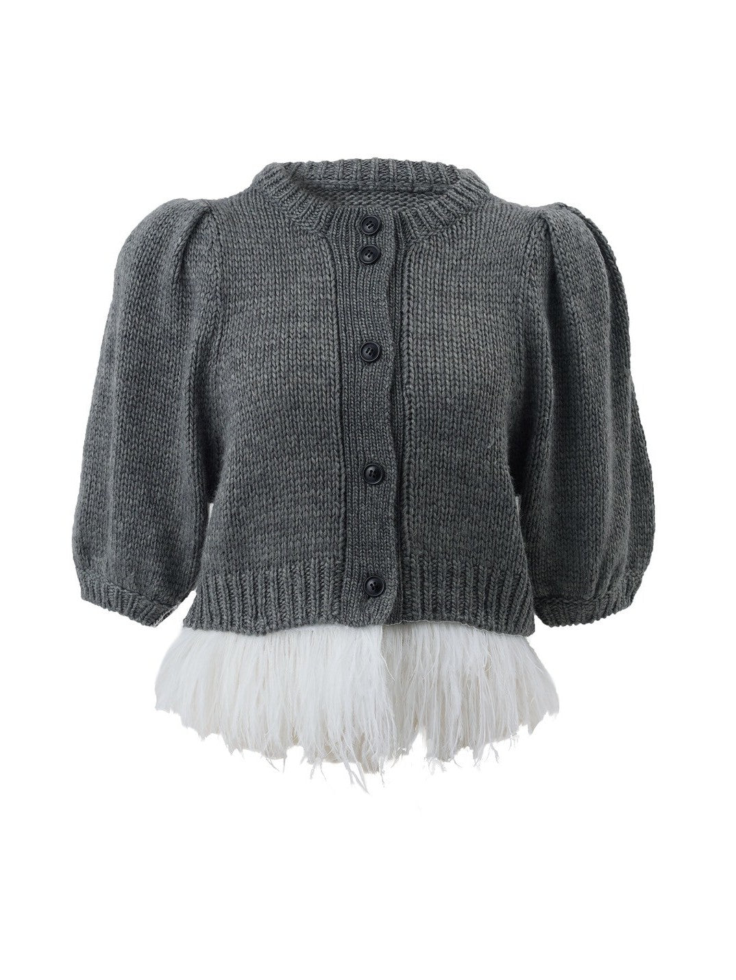 美品　シーニュ　cygne　レディース　ネックフリルニット　ウール　F　グレー フェザーニットカーディガン Maxine｜Cygne(シーニュ) 公式サイト