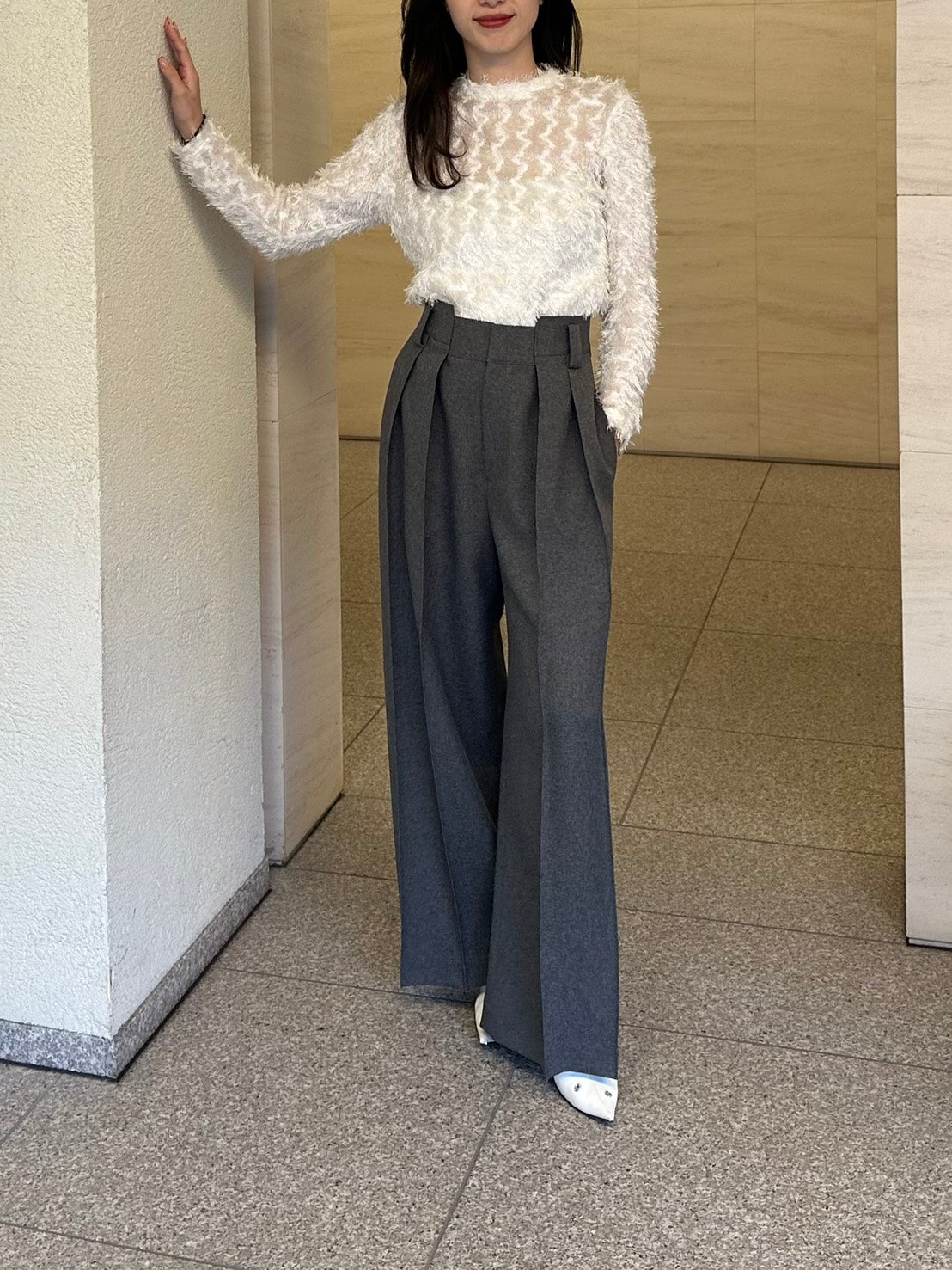 Cygne シーニュ ファンシートップス Sara ホワイト 1 ファンシー