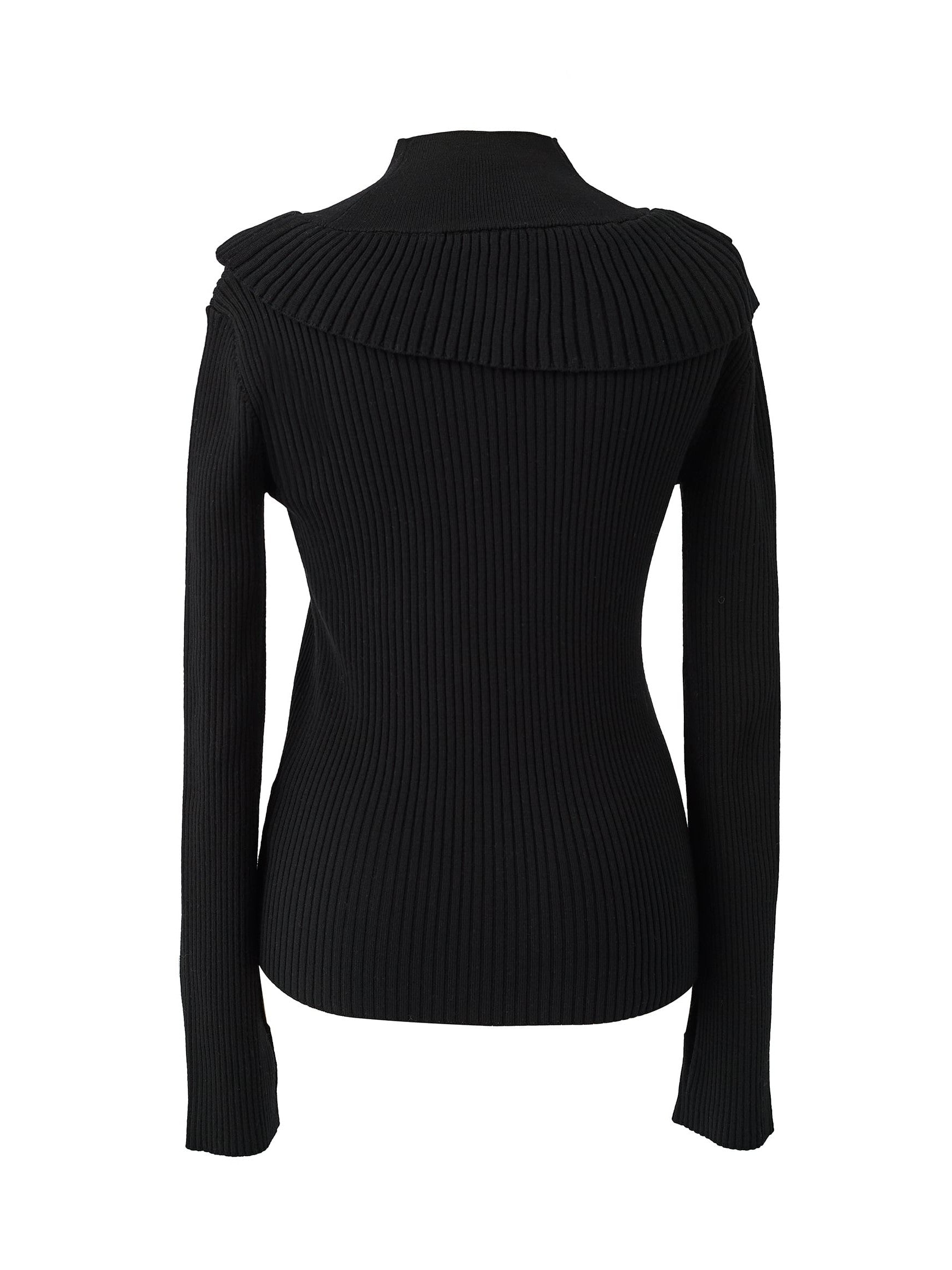 美品　シーニュ　cygne　レディース　ネックフリルニット　ウール　F　グレー ネックフリルニット Olivier｜Cygne(シーニュ) 公式サイト