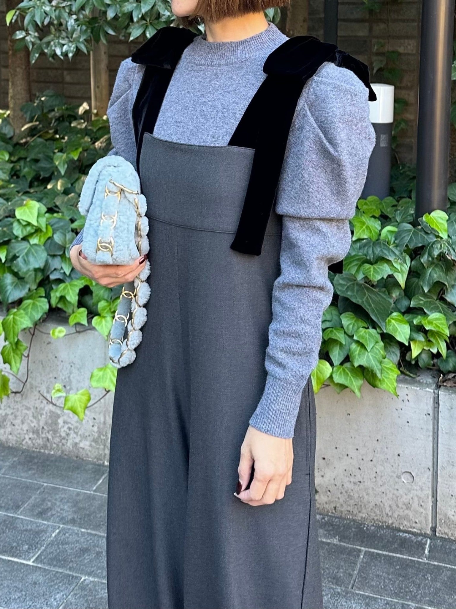 リボンショルダーオールインワン Stelle