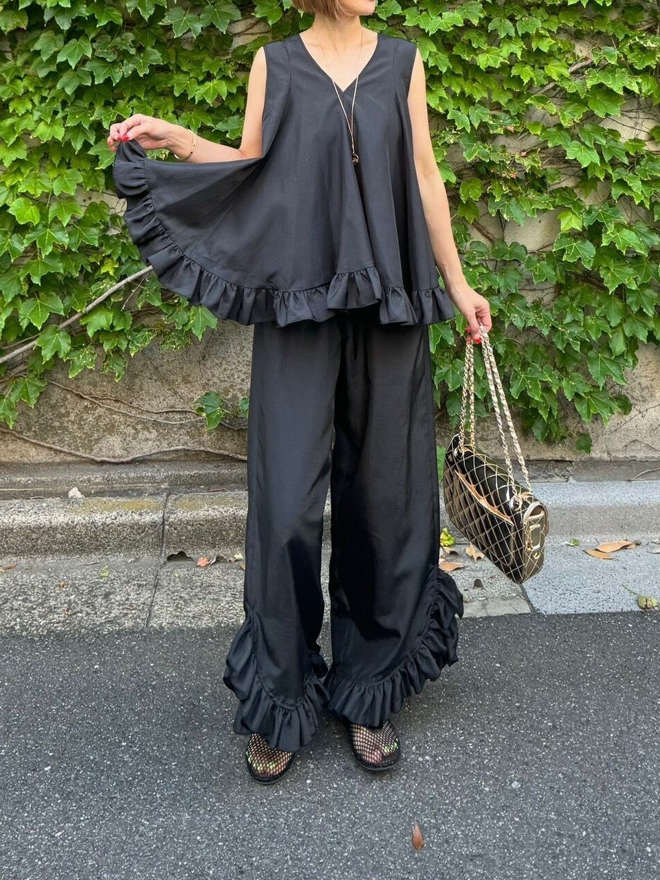 モデル身長：157.5㎝ / サイズ：FREE