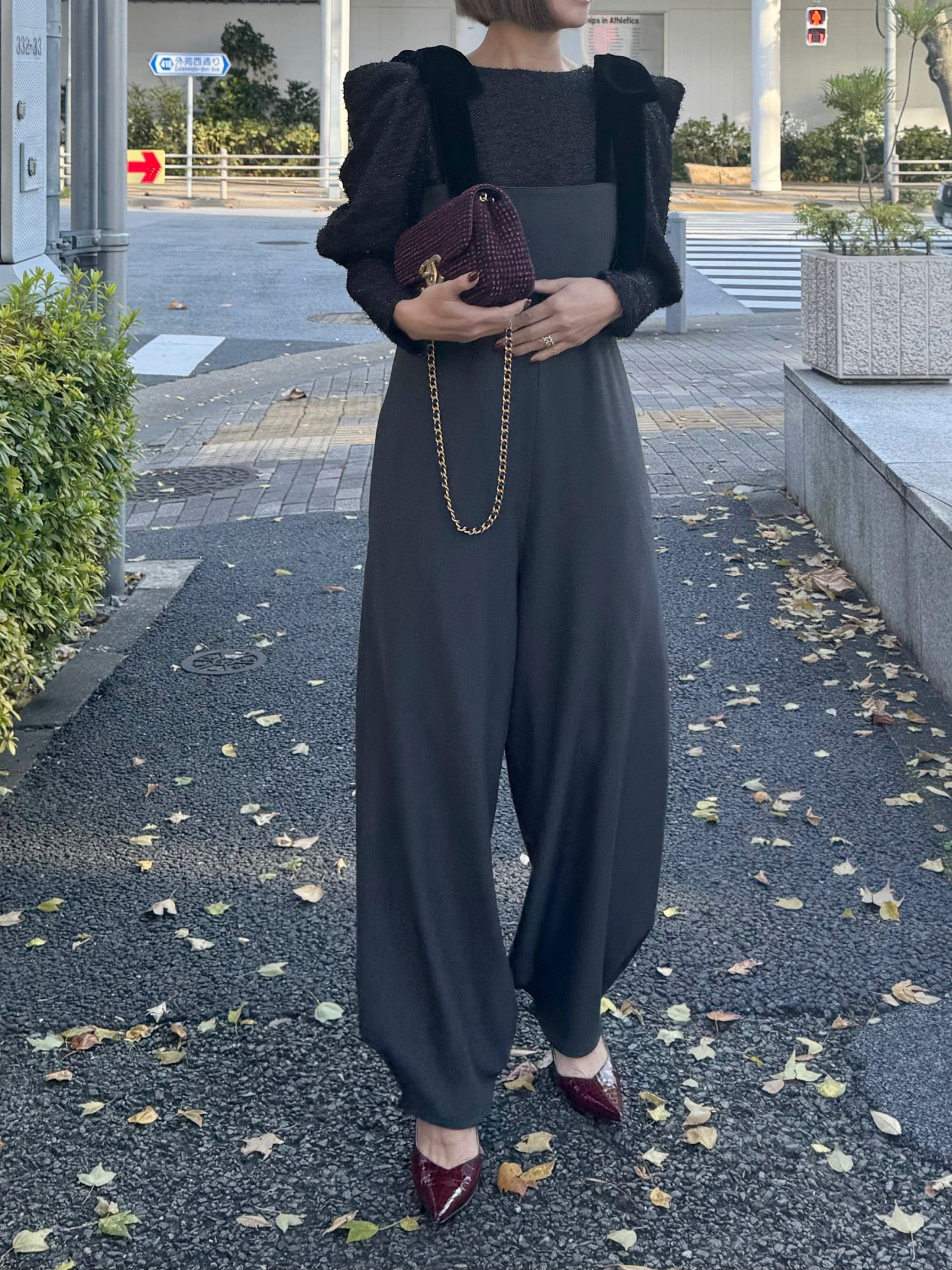 cygne シーニュ　リボンショルダーオールインワン Stelle ブラック リボンショルダーオールインワン Stelle｜Cygne(シーニュ) 公式サイト